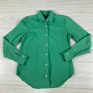 Lauren Ralph Lauren Bluse Gr. 4 grün einfarbig Stretch Karriere Knopfkragen - Bild 1 von 7