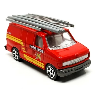 Majorette Ford Econoline Fire Truck Bomberos 1/63 (3") - 5CS Wheel - no Package - Image 1 of 4