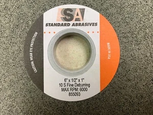 6"" X 1/2"" X 1"" 10S RUEDA DE DESBARBADO FINO ABRASIVOS ESTÁNDAR 855093 - Imagen 1 de 3