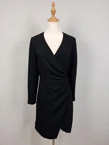 J. Lindeberg Black Side Buttons Closure V-Neck Long Sleeve Knit Evening Dress 36 - Picture 1 of 23