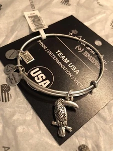 Pulsera Alex and Ani TOUCAN Bird Team Juegos Olímpicos de Estados Unidos acabado plateado con tarjeta - Imagen 1 de 4