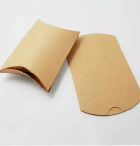 BRAND NEW...PACK OF 20 kraft Brown Pillow Boxes ,Favours,gifts,9x7cms. - Picture 1 of 6