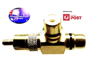 From OZ Quality 1PC MALE FEMALE AV RCA Splitter Adapter Socket Plug Connector FP - Picture 1 of 4