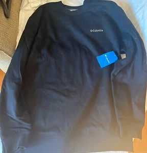 *NEW Columbia Hart Mountain II Men's Pullover Crew Neck Sweatshirt Black Size XL - Picture 1 of 2