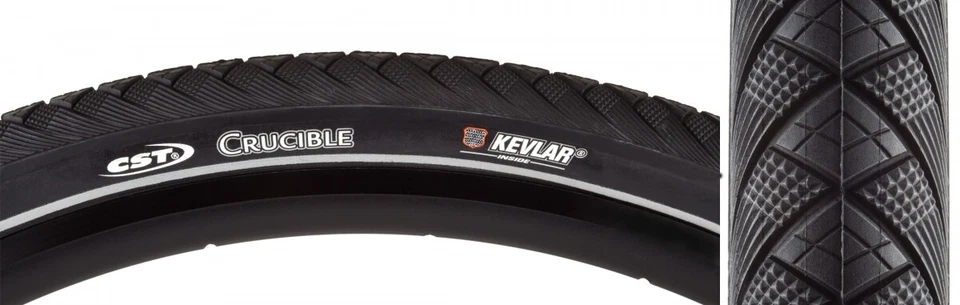 CST Crucible Tire 700x42c Black Steel Bead Clincher Aramid Puncture Resistant - Image 1 of 1