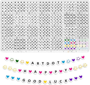 ARTDOT 1400 PCS Letter Beads, 28 Styles Friendship Bracelets Assorted Alphabet B - Picture 1 of 12