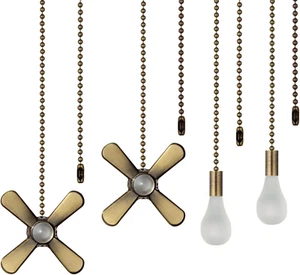 12 Inch Ceiling Fan Pull Chain with Decorative 3 Mm Frosted Light Bulb and Fan C - Picture 1 of 5