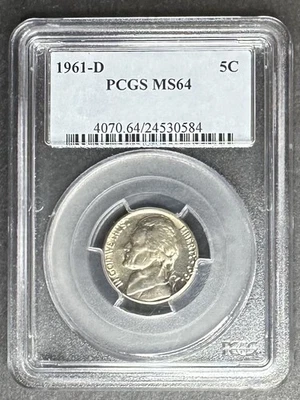 1961-D Jefferson Nickel PCGS MS-64, Buy 3 Items, Get $5 Off!! - Image 1 of 2