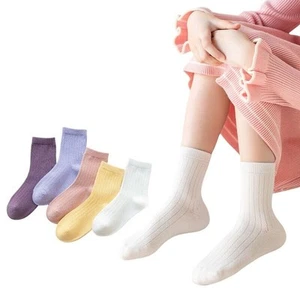 5 Pack Kids Boys Girls Socks Cotton Breathable Baby Ankle Socks School Uniform - Picture 1 of 8