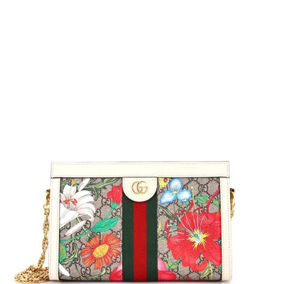 Bolso de Hombro Gucci Ophidia Cadena Flora GG Lona Recubierta Pequeño Foto 1 de 4