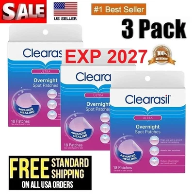 3X Clearasil Ultra Overnight Stubborn Acne Control 5 in1 Pimple Patch, 18 Count - Image 1 of 4