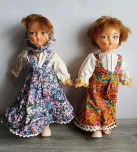 USSR Dolls X2 Russian Fashion Sarafan Moscow 14"/35cm Soviet Union 1970s Vintage - Picture 1 of 9