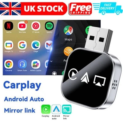3In1 Wireless Carplay Smart Mirror Link Carplay Android Auto USB Dongle - Image 1 of 4