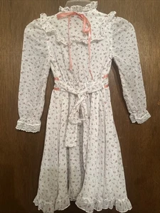 Vintage 70’s Kids Boho Prairie Gunne Sax Style White Dress - Bild 1 von 14