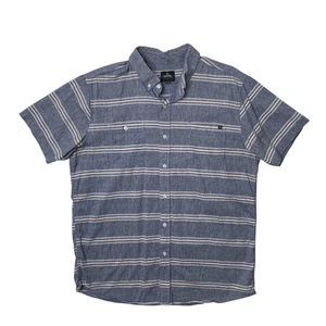 Rip Curl Shirt Mens L Large Linen Blend Striped Button Down Long Sleeve Pockets - Picture 1 of 10