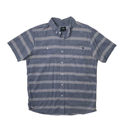 Rip Curl Shirt Mens L Large Linen Blend Striped Button Down Long Sleeve Pockets - Image 1 of 4