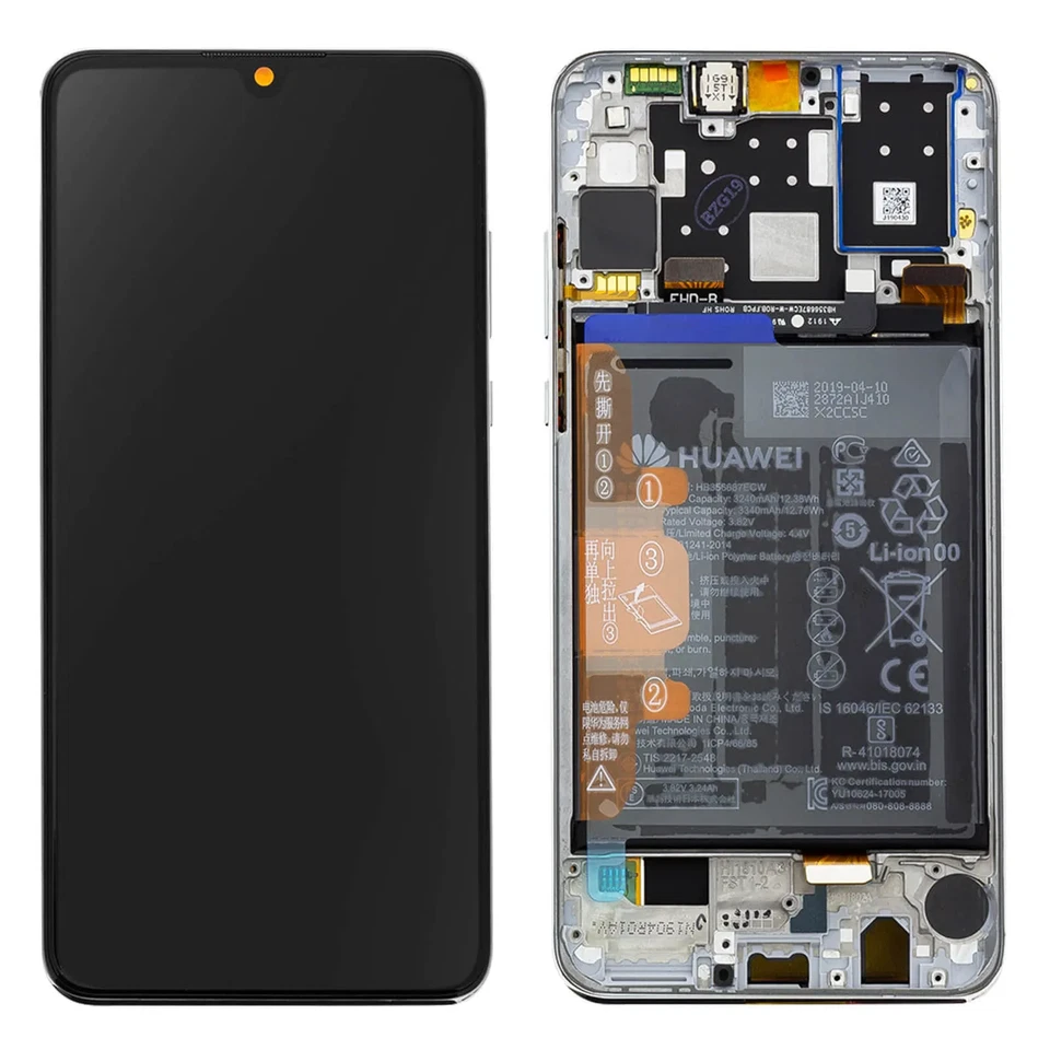 Ecran Complet Blanc Huawei P30 Lite Original Constructeur 02352RQC - Photo 1/1