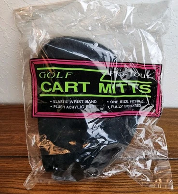 Luvas de carrinho de golfe vintage luvas preto lã difusa tamanho único feitas nos EUA - Imagem 1 de 4