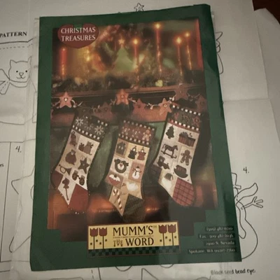 Mumm's The Word Christmas Treasures Quilt Pattern Stockings Garland Debbie Mumm - Image 1 of 4