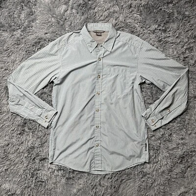 Exofficio Plaid Shirt Mens Large Gray Button Up Performance Travel Outdoor Fish - Image 1 of 4