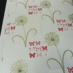OSBORNE & LITTLE FABRIC ALLIUM - SUPERB DESIGN - RED BUTTERFLIES. - Picture 1 of 4