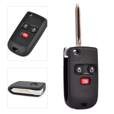 Carcasa de llavero remoto abatible de 3 botones apta para Ford F-150 Escape Mazda B2300 W Foto 1 de 4