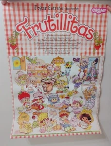 Vintage STRAWBERRY SHORTCAKE Spanish Activity Poster Argentina 1980's - Picture 1 of 1