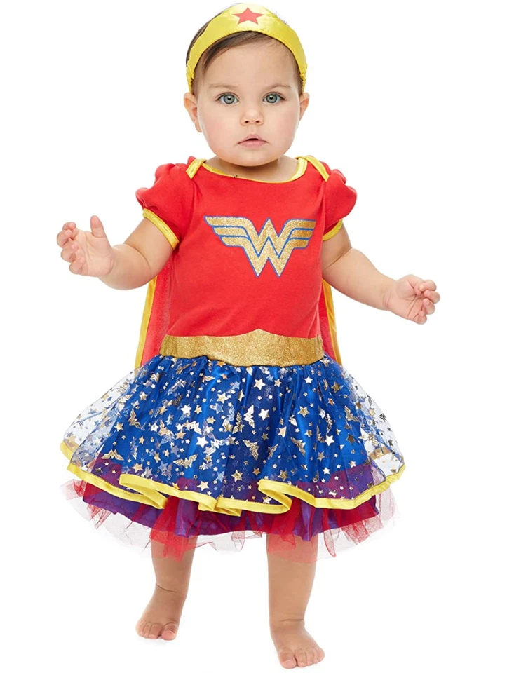 Wonder Woman DC Baby Girl's Halloween Costume Super-Hero Tiara & Cape 6-9 months - Image 1 of 4