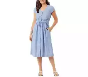 Briggs Women's A-Line Button-Front Side Pockets Dress 1 - Picture 1 of 5
