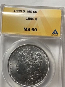 1890 P Morgan Silver Dollar ANACS MS 60 Details - Picture 1 of 4