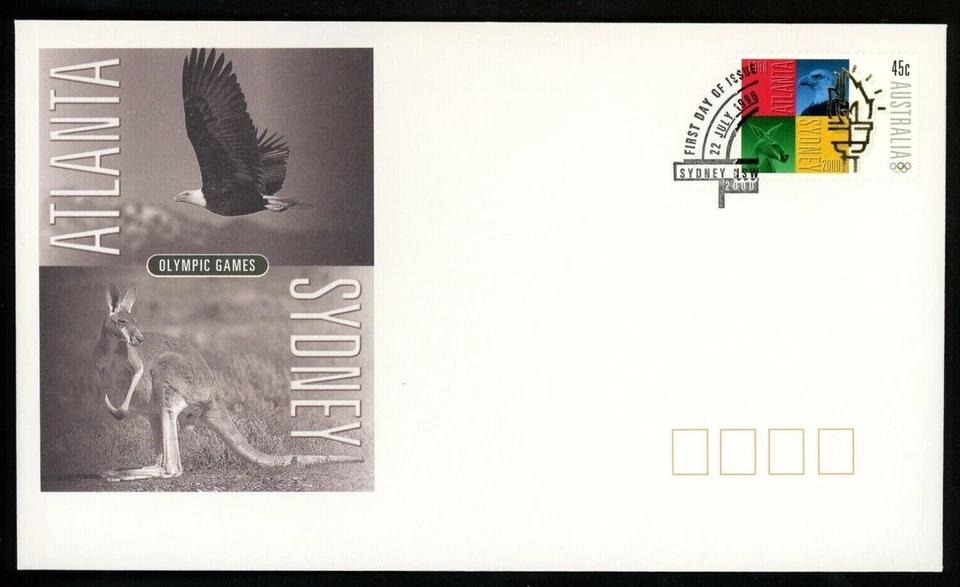 Australia #1543  Transfer of Olympic Flag from Atlanta to Sydney 1996 FDC UNADDR - Image 1 of 1
