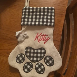 New Kitty Cat Christmas Stocking Kitten Fur Baby Pets - Picture 1 of 8
