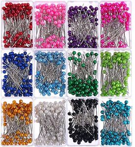 1.5in Straight Pins Multicolor Colour Glass Head Stud Hemming Dressmaking Sewing