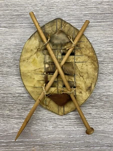 Antique UNIQUE Handcrafted Natural Leather Zulu Shield Weapons Studio Cutout 7" - Picture 1 of 8