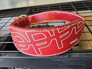 CINTURÓN ELEVADOR SUPERIOR GRANDE ROJO UNISEX ACOLCHADO DOBLE PASADOR HEBILLA 35 pulgadas - Imagen 1 de 5