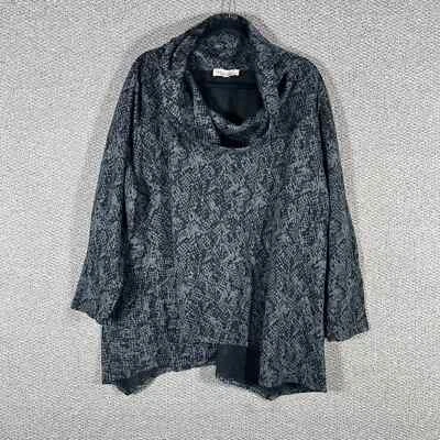 Suéter Philosophy Mujer 3X Gris Piel de Serpiente Capucha Cuello Mangas Largas Pullover Foto 1 de 4