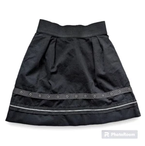 Zoe Ltd Black Zipper Grommet Trim Mini A Line Skirt Heart Tag Girl Lined 10 - Picture 1 of 6
