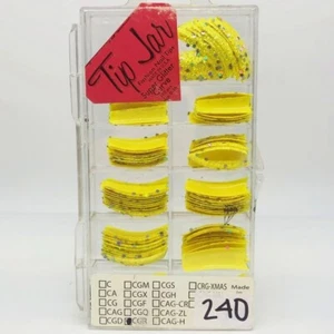 Brandneu Tip Jar gefälschte Nagel Tips - gelb mit klobigem Glitzer (#240) - Bild 1 von 4