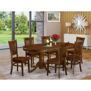 7  Pc  Dining  room  set  Table  with  Leaf  and  6  Kitchen  Dining  Chairs - Picture 1 of 4