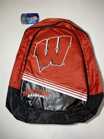 University Of Wisconsin Badgers NCAA College Madison Backpack School New w/ Tags Cover