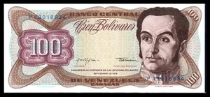 Venezuela UNC Billete 100 Bolívares Bs Septiembre 1979 P-55f Prefijo "P" Sin Circular - Imagen 1 de 2