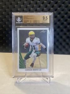 2016 Leaf Clear Carson Wentz RC Green Acetate #d 2/10 NDSU Eagles Rookie BGS 9.5