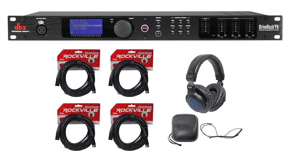 DBX DriveRack PA2 Sound Signal Processor Speaker Manage System+Headphones+Cables - Image 1 of 4