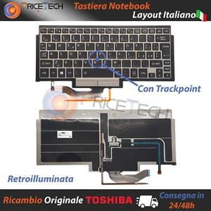 Tastiera Italiana TOSHIBA Portege Z10T Z15T Retroilluminata e con Trackpoint - Foto 1 di 3