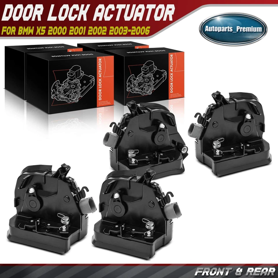 Motor actuador de cerradura de puerta lateral delantera y trasera 4 piezas para BMW X5 2000 2001 2002-2006 Foto 1 de 4