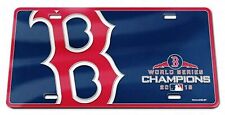 Boston Red Sox 2018 Champions Mega Logo Premium Laser Tag Mirrored License Plate