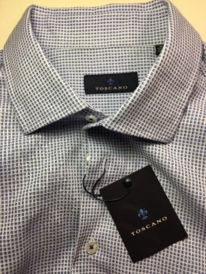 CAMISA TOSCANO PARA HOMBRE CUELLO ABOTONADO DELANTERO NUEVA CON ETIQUETAS $135 Talla XL Foto 1 de 4