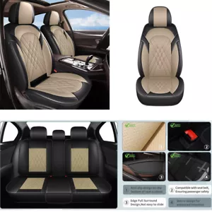 Full Set Car 5-Seat Cover Protector Fuax Leather Beige For Mazda CX-7 2007-2012 - Picture 1 of 7
