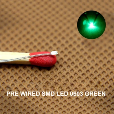 20pcs Pre-wired Micro PTFE Wire SMD LED 0603 Lights Different Colors + Resistors - Image 1 of 4