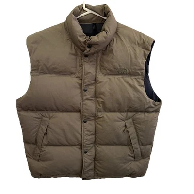 The North Face Vintage 90s Snap Button Zip Puffer Vest Goose Down Men’s Size LG - Image 1 of 4